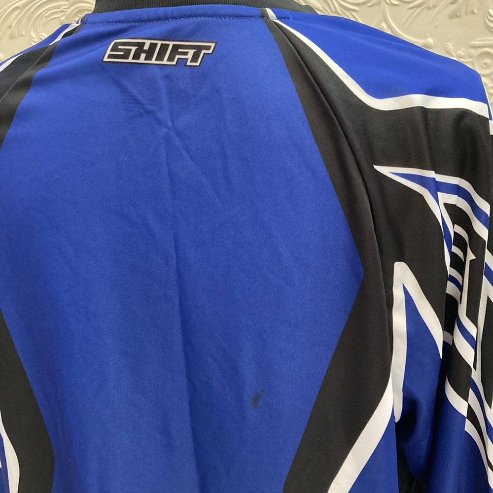 Shift Men’s Motorcycle Racing Jersey Blue & Black Long Sleeve Motocross – Size M - Picture 2 of 8
